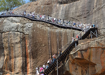 Climbing Sigiriya Rock Fortress Sri Lanka
